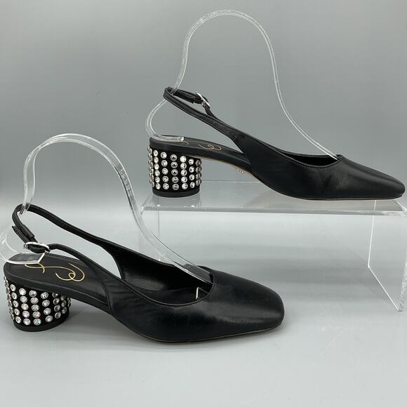 Sam Edelman Shoes - NEW Sam Edelman Women’s Terra Gem Slingback Snip Toe Pumps Black Size 6